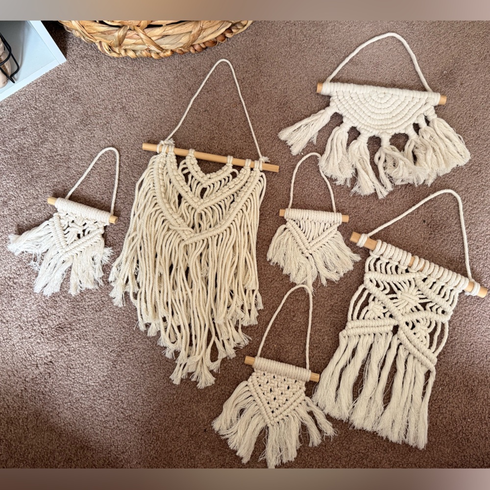 BUNDLE!! Handmade Macrame Wall Hanging Set in Natural Ivory